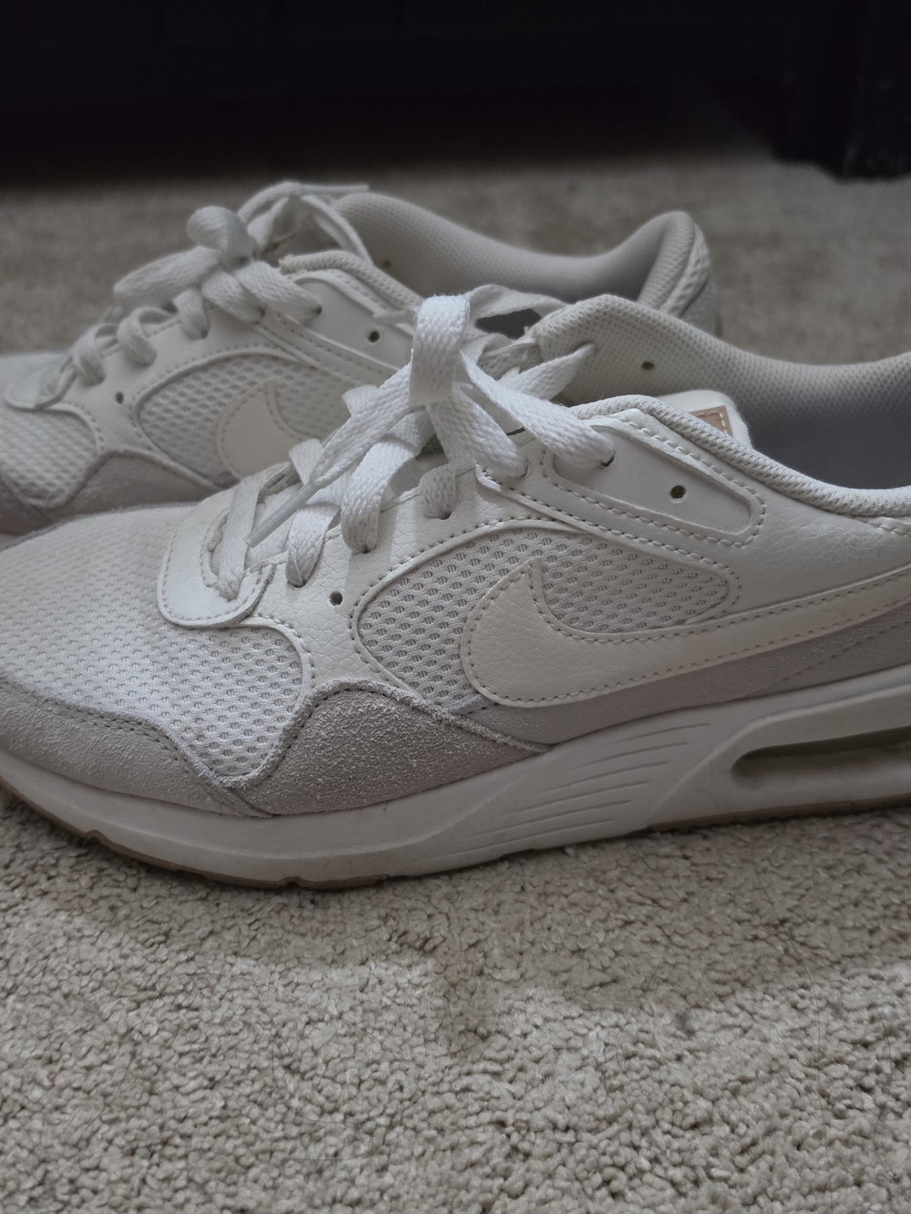 Nike Women’s White Low-Top Mesh & Suede Sneakers